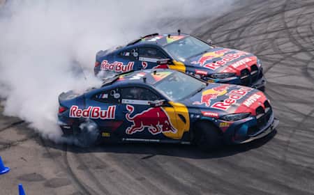The Red Bull Driftbrothers perform at BMW MFest at Kyalami Raceway, Johannesburg, South Africa on October 15, 2022. 