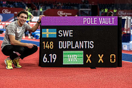 Armand Duplantis of Sweden poses for a portrait during the Belgrade Indoor Meeting in Belgrade, Serbia on March 7, 2022.