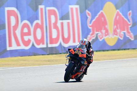 Brad Binder performing at San Marino MotoGP in Misano, Italy on 8 September 2023