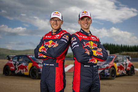 Kevin and Timmy Hansen (SWE) of the Hansen World RX Team seen during the FIA World Rallycross Championship Pre-Season Test in Montalegre, Portugal on May 27, 2023.