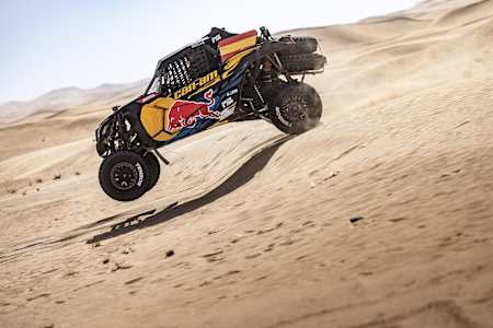Cristina Gutiérrez trains during the shakedown prior Abu Dhabi Desert Challenge 2023 in Abu Dhabi, UAE on February 25, 2023. 