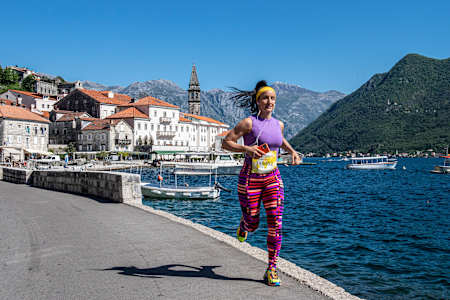 A participant performs during the Wings for Life World Run in Montenegro.