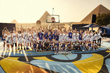 Participants seen before Red Bull Half Court World Final in Cairo, Egypt, on October 1, 2022.