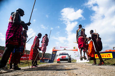 Sebastien Ogier and Vincent Landais of TOYOTA GAZOO RACING WRT as seen during the  World Rally Championship Kenya in Naivasha, Kenya on 25 June, 2023