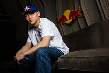 B-Boy ISSIN poses for a photo in Tokyo, Japan on May 8, 2023.