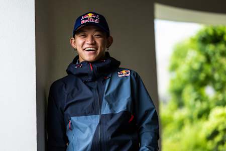 B-Boy ISSIN poses for a photo in Tokyo, Japan on May 8, 2023.