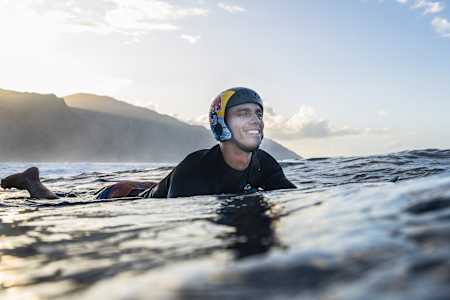 Kauli Vaast paddling in Tahiti on May 29, 2022.