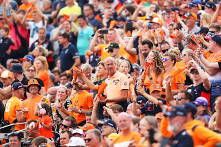 Max Verstappen-Fans beim Großen Preis der Niederlande am 27. August 2023.