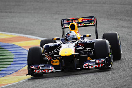 Sebastian Vettel of Germany and Red Bull Racing drives the new RB7 during day one of winter testing at the Ricardo Tormo Circuit on February 1, 2011 in Valencia, Spain. 