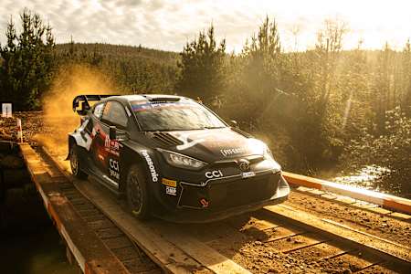 Kalle Rovanperä seen performing during the World Rally Championship Chile in Conception, Chile on September 26, 2024.