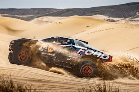 Carlos Sainz & Lucas Cruz are seen at 3rd stage of the Rally Du Maroc 2024 in Mengoub, Morocco on October 9, 2024.