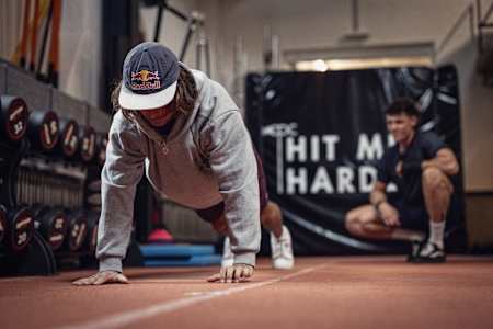 In 2023, Ben Larg trains hard at a Red Bull event in Thalgau, Austria.