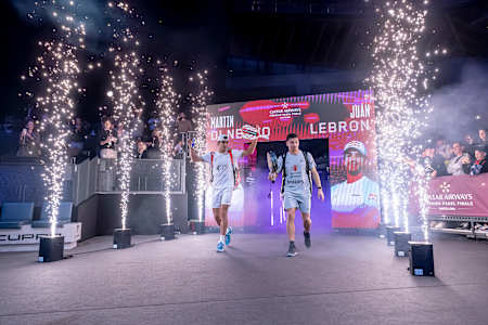 Juan Lebron and Martín Di Nenno competes during  in the Premier Padel 2024 Finals Barcelona, Spain  on December 19, 2024 