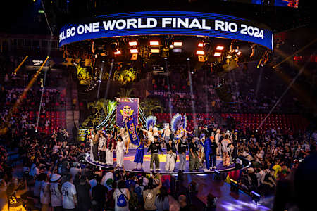 Participants are seem Red Bull BC One World Final in Rio de Janeiro, Brazil on December 7, 2024.