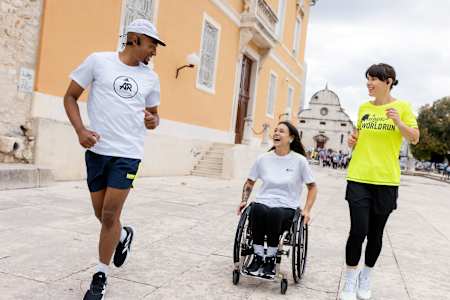 Wings for Life World Run 2024 merchandise photoshoot taken in Zadar, Croatia on October 25, 2023.