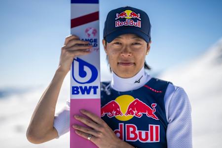 Ryoyu Kobayashi aus Japan, gesehen in Akureyri, Island am 23. April 2024.