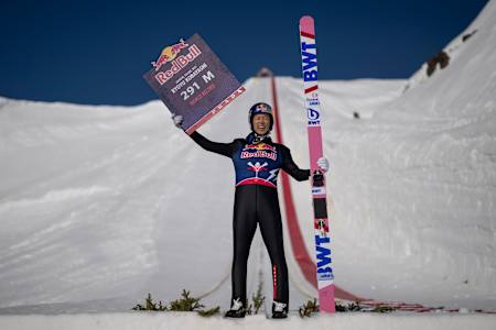 Ryoyu Kobayashi of Japan seen in Akureyri, Iceland on April 24, 2024.