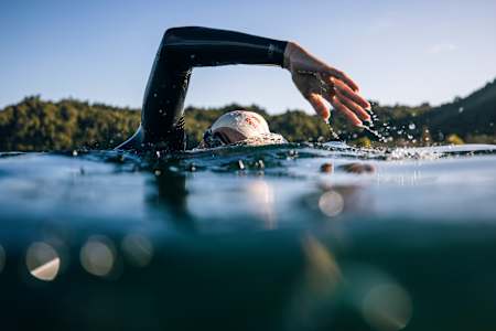 Hayden Wilde trains at Lake Rotoma near  his hometown in Whakatane, NZ on December 18, 2023.
