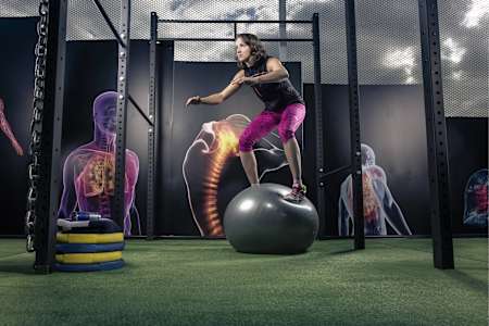 Anastasia Nifontova exercises in a gym in Moscow, Russia on September 30th, 2015. 