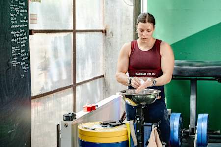 Laura Horvath seen during training in Budapest, Hungary on April 10, 2024. 