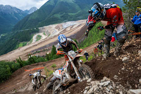 Participants seen during the Red Bull Erzbergrodeo at the Erzberg in Eisenerz, Austria on June 11, 2023. 