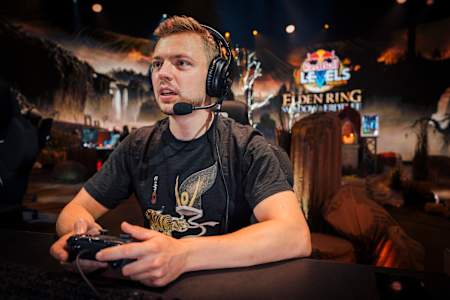 Elajjaz at Red Bull Levels presents Elden Ring 2024 in Berlin.