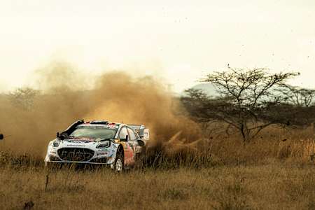 Adrien Fourmaux (FRA) Alexandre Coria (FRA) Of team M-SPORT FORD WORLD RALLY TEAM are seen performing during the World Rally Championship Kenya in Nairobi, Kenya.