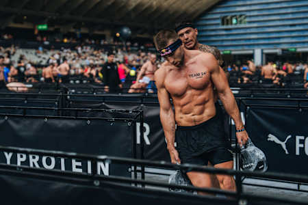 Jake Dearden, Red Bull athlete, performs at the Hyrox World Championship in Nice, France, on 9th June 2024.