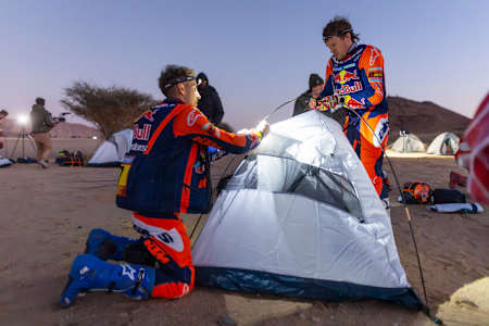 Luciano Benavides and Daniel Sanders of the Red Bull KTM Factory Racing during the Stage 2 of the Dakar 2025 from January 5 to 6, 2025 around Bisha, Saudi Arabia