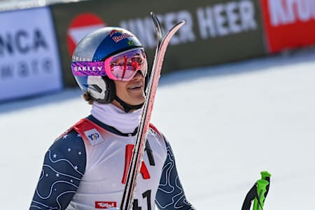 Lucas Pinheiro Braathen (BRA) visto durante a FIS Alpine Skiing World Cup 2024 em Sölden, Áustria, em 27 de outubro de 2024. 