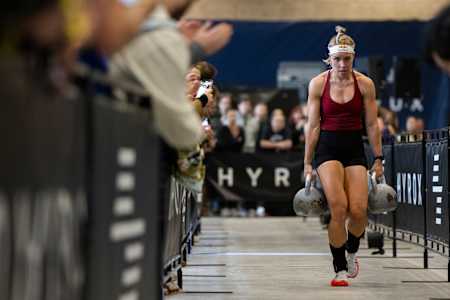 Ida Mathilde Steensgaard competes at Hyrox Denmark 2024 in Bella Center, Copenhagen, Denmark on March 23., 2024.
