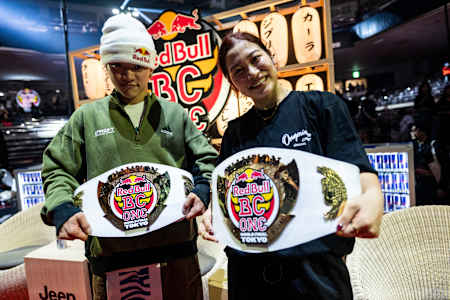 Red Bull BC One World Final 2025 champions proudly display their champion belts in Tokyo, capturing the electrifying spirit of this epic breakdancing showdown