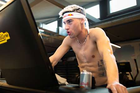 Moto GP rider Tony Arbolino powers through an intense workout at the gym