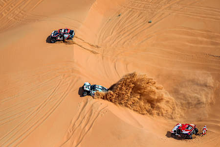 Nasser Al-Attiyah and Edouard Boulanger on their Dacia Sandrider of the Dacia Sandriders during the Stage 11 of the Dakar 2025 on January 16, 2025 around Subaytah, Saudi Arabia   