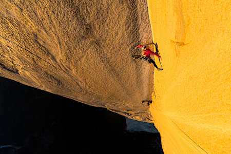 Sasha DiGulian climbs the Platinum route on El Capitan in Yosemite National Park, California, USA on November 29, 2025. 