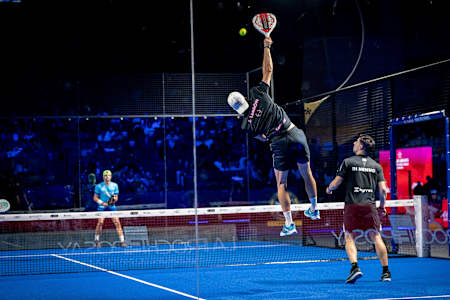 Juan Lebron competing in the third and fourth place in the Premier Padel 2024 Finals Barcelona, Spain  on December 22, 2024