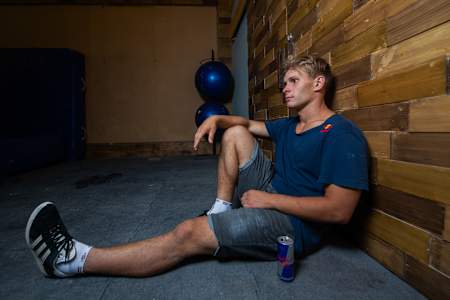 Pavel Petkuns poses for a portrait at Gravity Calasthenics Gym in Dubai, United Arab Emirates on September 5, 2019.
