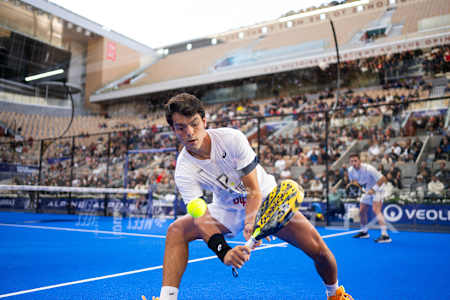 Coki Nieto of Spain competes during the Greenweez Paris Major, at Roland-Garros stadium in Paris, France on October 4, 2024.