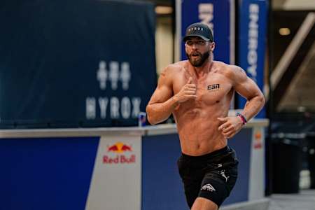 Alexander Roncevic performs at the Hyrox World Championship in Nice, France, on June 7, 2024. 