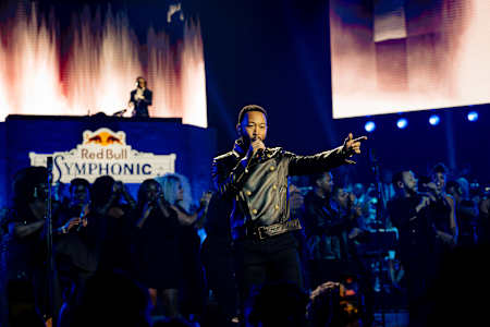 Metro Boomin and John Legend at Red Bull Symphonic on Los Angeles, CA, USA on October 26, 2023