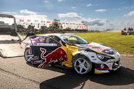Conor Shanahan seen during the Round 4 of Drift Masters European Championship in Kildare, Ireland  on  June 29, 2025. 