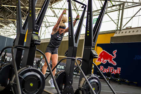 Megan Jacoby seen during the Elite 15 at the Hyrox Major in Amsterdam, Netherlands on October 10, 2024.