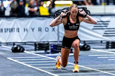Joanna Wietrzyk seen during the Elite 15 at the Hyrox Major in Hong Kong on November 22, 2024.