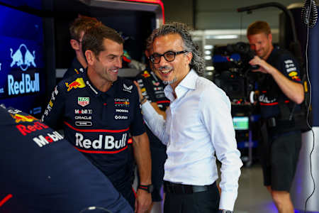 Laurent Mekies is welcomed by Oracle Red Bull Racing F1 team at the Silverstone Circuit