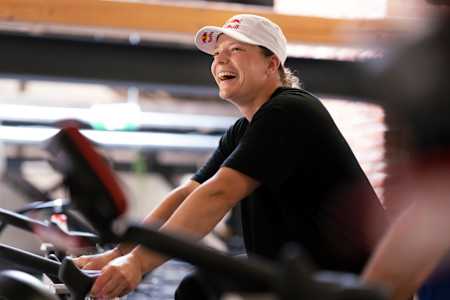 Laura Horvath trains during her visit to the Athlete Performance Center APC in Salzburg, Austria on June 12, 2024. 