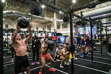 Event Participants compete at the Hyrox World Championship in Chicago, USA on June 14, 2025.