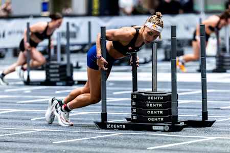 Ida Mathilde Steensgaard seen during the Elite 15 at the Hyrox Major in Hong Kong on November 22, 2024.