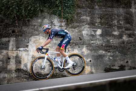 Florian Lipowitz of Red Bull - BORA - hansgrohe descends Alto de la Colladiella during stage 15 of the 79th La Vuelta a España 2024.