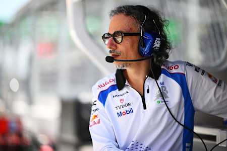 Laurent Mekies, Team Principal of Visa Cash App Racing Bulls looks on during final practice ahead of the F1 Grand Prix of Spain.
