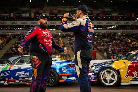 Jack Shanahan of Ireland seen during the sixth stop of the Drift Masters European Championship in Warsaw, Poland on September 14, 2024.